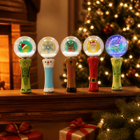 Baguette Magique Lumineuse Portable Mini LED Père Noël ABS, Jouet Flottant de Noël pour Enfants, Décorations et Cadeaux de Noël