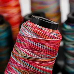 Cordon en macramé ombré 12 brins, durable, 0,8 mm, fil ciré, 100% polyester, haute ténacité, tricotage à la main, bricolage fait main - Product Image 2