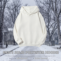 Sweat-shirt à capuche pour homme, couleur unie, 100% polyester, coupe ample, logo personnalisé par sublimation, vêtement décontracté pour l'hiver