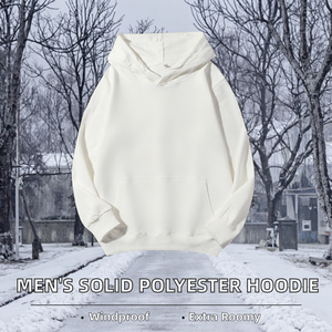 Pink Solid Oversized 100% Cotton Fleece Hooded Sweatshirt <b>Men</b> <b>Pullover</b> with Front Pocket <b>for</b> Autumn Winter - Product Image 2