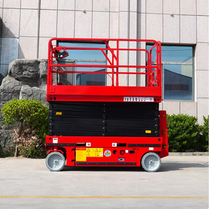 Plataforma Aérea Hidráulica Tipo Tijera Eléctrica con Capacidad de 300 kg y Altura de 10 m, Color Rojo - Product Image 2
