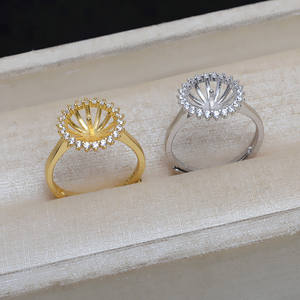 Anillo de Plata S925 con Diseño de Flor de Sol, Ajustable para Dedos 10-11, 4938, Accesorios de Perlas, Soporte Vacío para Joyería, Componentes y Fornituras - Product Image 2