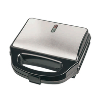 Mini-grille-pain et gaufrier électrique domestique 2 tranches avec couvercle automatique en plastique antiadhésif pour petit-déjeuner