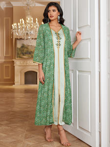 दुबई Tutkish फूल कढ़ाई अफगान पारंपरिक Jibab अरब उच्च ग्रेड स्वभाव रेशम मुस्लिम मोरक्को कफ्तान मुस्लिम Abaya - Product Image 5