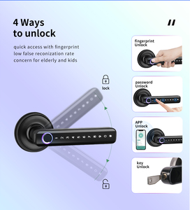 Tysh bảo mật cao Khóa cửa điện tử kỹ thuật số với dấu vân tay & mật khẩu thẻ tuya kiểm soát ứng dụng cho khách sạn nhà cửa nhôm - Product Image 3