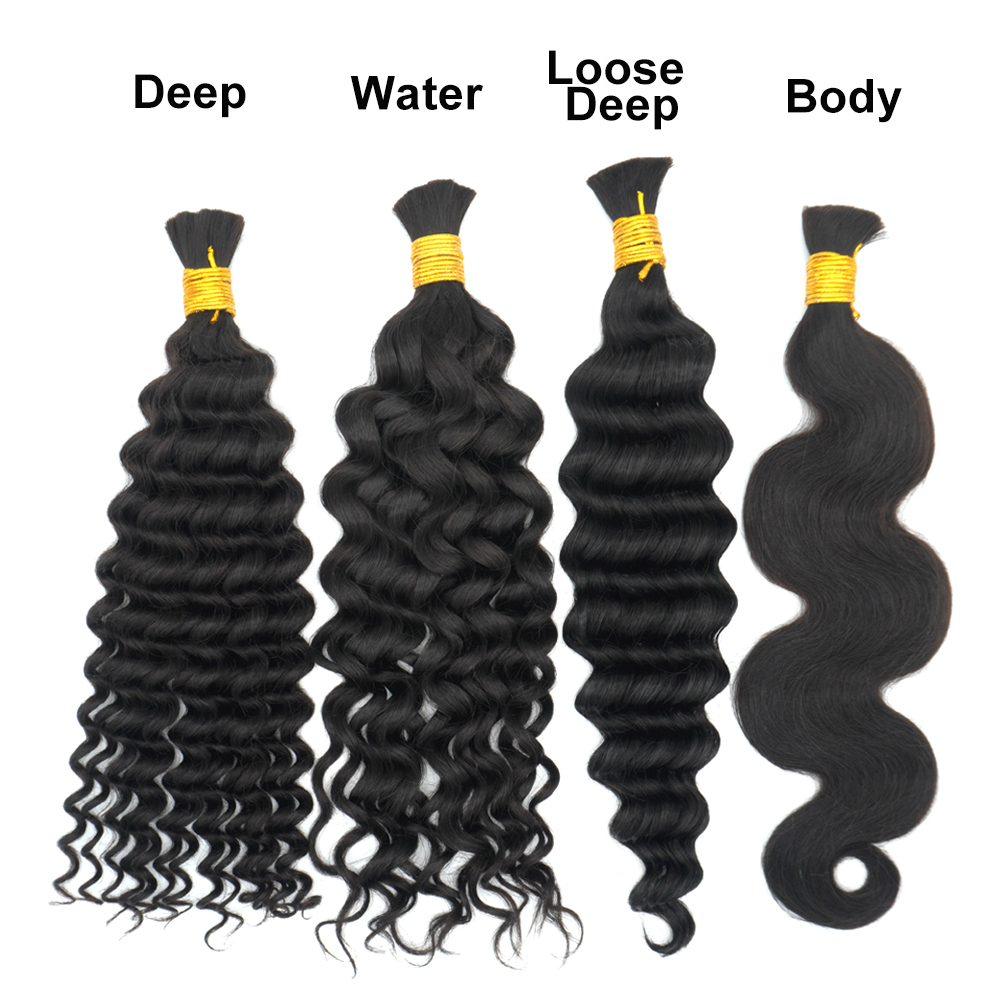 KAMA Brazilian Hair Extensions Raw Deap Curly Wet Wavy Bone Straight Loose Deep Wave Braiding Hair Bulk 8-28 Inches Tape Hair Detail Section 3