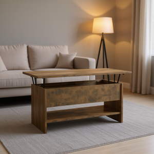 Mesa de Centro de Madera Sintética de Roble Ahumado, 31.5x19.7x15.7 Pulgadas, con Tapa Elevable, Mueble Moderno para Sala de Estar - Product Image 2