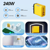 240W 3 USB-C 2 USB A Pengisi Daya Cepat Dual Port PD Cube Charger 3-Pack untuk 16/15/14/13/12/11 Pro Max/XS iPad untuk Tablet
