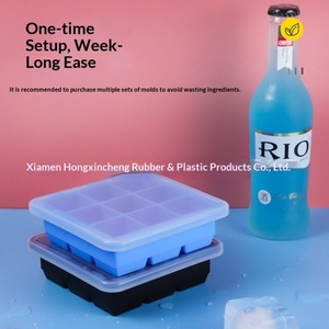 Molde para Cubitos de Hielo Doméstico con Tapa Antiderrames, 9 Compartimentos, Fácil de Desmoldar, Cubitos de Hielo Grandes - Product Image 4