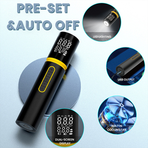 Compresseur d'air portable avec logo personnalisé, gonfleur <span class=keywords><strong>de</strong></span> pneus numérique sans fil, mini pompe rapide 12V pour les distributeurs, vente en gros, fournisseur OEM - Product Image 5