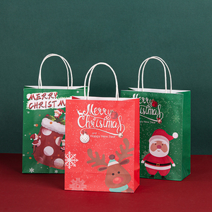 Túi Quà Tặng Kraft Tùy Chỉnh Với Tay Cầm Bên Phim Hoạt Hình Trang Trí Túi Bao Bì Túi Quà Tặng Giáng Sinh Màu Đỏ Túi Giấy Trung Quốc - Product Image 4