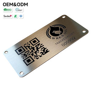 <span class=keywords><strong>Code</strong></span> QR en acier inoxydable pour identification longue portée, résistant aux basses températures, anti-décoloration, inviolable, pour actifs industriels - Product Image 1