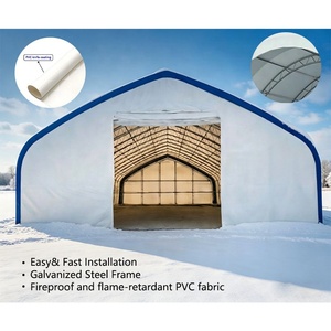 Abri de stockage industriel en tente personnalisable, ignifuge, anti-corrosion, en PVC, avec double structure en acier galvanisé - Product Image 3
