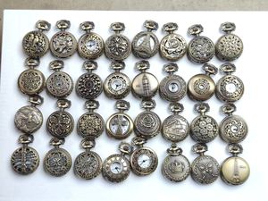 32 Farklı Tasarım Küçük Boy Klasik Roma Rakamlı Kuvars Mekanizmalı Çinko Alaşımlı Kadran Çapı 27MM Vintage Antik Kalp Şeklinde Oyuk Cep Saatleri - Product Image 6