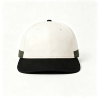 Casquette de baseball décontractée en coton à 6 panneaux, bicolore, avec ruban latéral et visière incurvée, personnalisable avec logo imprimé par transfert thermique, pour activités de montagne et plein air, vente en gros