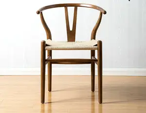 Cena poltrona tessitura corda sedia in legno rotondo solido Y Wishbone ristorante mobili soggiorno moderna poltrona da massaggio