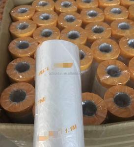 Film de protection pour peintres en PE de qualité industrielle, 24 pouces de large, <span class=keywords><strong>90</strong></span> pieds de long, 3 rouleaux, résistant à l'humidité, transparent, protection contre la poussière - Product Image 2