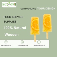 Bâtonnets de crème glacée jetables écologiques en bois OEM, bâtonnets de sucettes glacées en bois de bouleau naturel