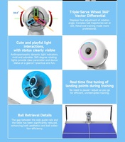 Robot de tennis de table Dora, robot intelligent pour le ping-pong avec contrôle par application, lanceur de balles automatique, entraîneur