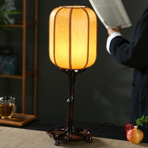 Chinese Style <b>Bamboo</b> <b>Table</b> Lamp E27 Led Remote Control Zen Tea Room Lamp With Wooden Base For Indoor Decoration - Product Image 1