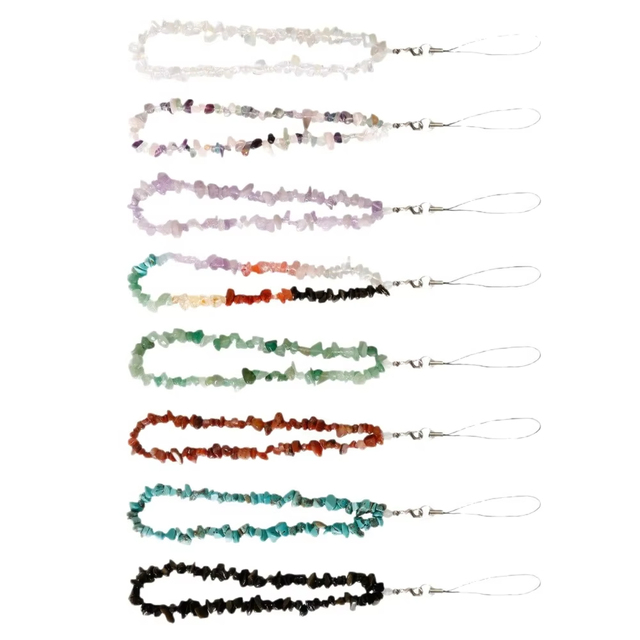 Natural Stone Cute Phone Charms Strap Fashion Mobile Phone Keychain Lanyard
