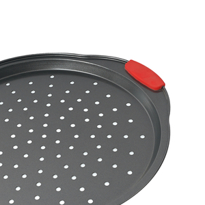 Bandeja para hornear Pizza grande de acero al carbono multifunción de 0,4mm Bandeja para hornear Pizza con mango de silicona - Product Image 5