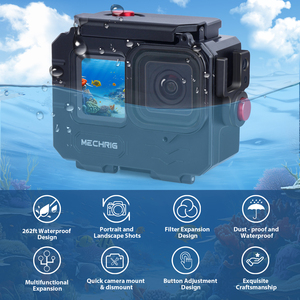 Étui étanche pour caméra sous-marine Mechrig 262ft80m pour <span class=keywords><strong>GoPro</strong></span> Hero 13/12/<span class=keywords><strong>11</strong></span>/10/9 - Antichoc, montage rapide, avec options de fixation - Product Image 6