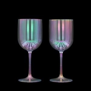 Verre à vin en plastique incassable de 450 ml, coloré, électro-plaqué, 15 OZ, gobelet droit, verre à champagne, verre vintage, fabriqué au Vietnam - Product Image 3