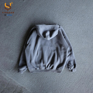 เสื้อฮู้ดดี้โอเวอร์ไซส์ผ้าเทอร์รี่ 100% คอตตอน ล้างสีแบบวินเทจ สไตล์สตรีทแวร์ ปักลายตัวอักษร สำหรับผู้ชาย ขายส่ง - Product Image 6