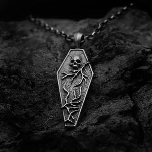 Pendentif personnalisable style rétro sombre, squelette démoniaque en cage, pour clavicule, néo-gothique, en alliage de zinc, tendance - Product Image 2