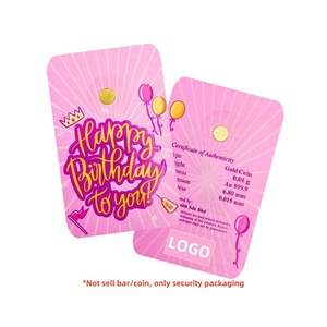 Haute pureté or fin pièce blister carte confettis paquet holographique sécurité anniversaire bébé douche voeux porte-cadeau - Product Image 2