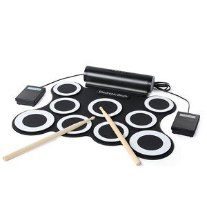 Batería Electrónica Plegable de 9 Piezas, <span class=keywords><strong>Kit</strong></span> de Batería Electrónica Enrollable de Silicona con Dos Altavoces Integrados, Venta al por Mayor de Fábrica, Personalizable - Product Image 4