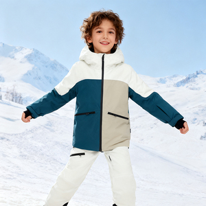 Vêtements de <span class=keywords><strong>ski</strong></span> et de neige pour garçons et filles, vêtements de <span class=keywords><strong>sport</strong></span> d'hiver chauds et coupe-vent pour activités de plein air, capuche amovible, poignets ajustables avec velcro - Product Image 1