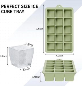 Moldes Apilables para Cubitos de Hielo de Silicona, Libres de BPA, Bandeja de Hielo Cuadrada Grande, Logotipo Personalizado, Moldes de Hielo Cuadrados Grandes, Juego de Accesorios de Cocina - Product Image 6