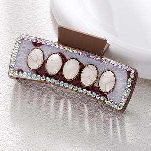 Pince à cheveux vintage antique en argent et turquoise, motif léopard, accessoires pour cheveux, vente en gros pour femmes - Product Image 6