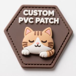 Parche de Silicona PVC 2D 3D con Logotipo Personalizado, Parche Suave con Gancho y Bucle, Termoadhesivo para Bolsas y Ropa con Forma de Flor y Corazón - Product Image 1