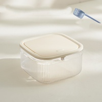 Boîte de rangement créative pour lessive miniature à usage domestique avec couvercle et couvercle élastique à pression