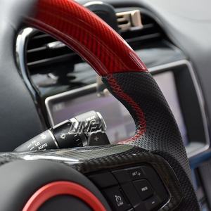 Volante de fibra de carbono rojo personalizado 2022 volante de fondo plano para <span class=keywords><strong>Jaguar</strong></span> - Product Image 5