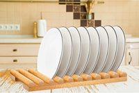 Égouttoir à vaisselle moderne en bois massif, écologique, durable, non pliable, 10 fentes, type sur pied, organisateur de vaisselle multifonction