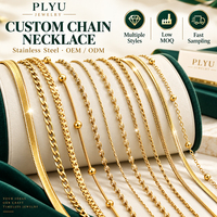 Chaîne de collier en acier inoxydable personnalisée en gros, plusieurs couleurs et tailles, pour la fabrication de bijoux fantaisie, pendentifs et accessoires DIY