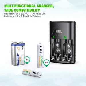 EBL売れ筋ユニバーサル9VAANIMHスマートバッテリー充電器