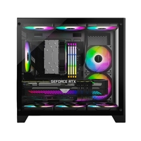 Boîtier PC Gamer C704 Mini-2 en Alliage d'Aluminium Noir, Design Aquarium, Verre TG 270, Boîtier Cube MATX de Bureau, Tour Moyenne
