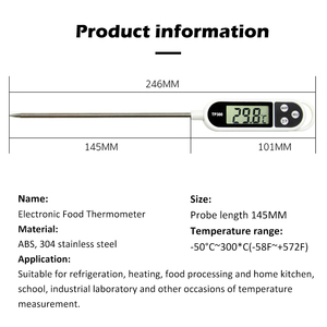 Nhiệt kế thực phẩm kỹ thuật số với màn hình <span class=keywords><strong>LCD</strong></span>, đầu dò thịt không thấm nước, để nấu trà sữa BBQ TP300 - Product Image 2
