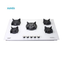 Cuisinière à gaz encastrable Xunda Factory OEM/ODM 90 cm avec 5 brûleurs, plaque de cuisson en verre, haute qualité, pour cuisine