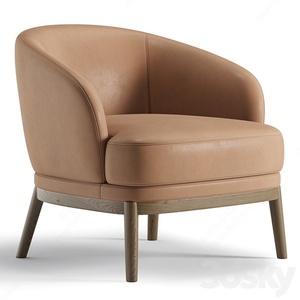 Sillón Individual Nórdico de Madera Maciza, Diseño Moderno y Minimalista con Tela Resistente para Hotel, Oficina, Sala de Estar, Bar - Product Image 1