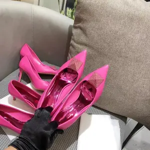 New Design Ladies Summer Elegant Pink Pointed Shiny Rhinestone High-heeled Sandals Stilettos Party High Heel For Women