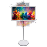 Téléviseur intelligent portable LED 32 pouces, écran tactile sans fil, Android 12, 8+128 Go, boîtier blanc avec caméra intégrée