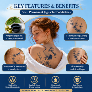Autocollants de <span class=keywords><strong>tatouage</strong></span> temporaire Jagua, style <span class=keywords><strong>Phénix</strong></span>, encre bleue et blanche, effet porcelaine, imperméables, semi-permanents, art corporel, <span class=keywords><strong>tatouage</strong></span> OEM - Product Image 6