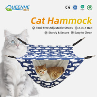 Hamac de cage pour chat 2-en-1 en gros, lit suspendu double couche doublé en peluche avec sangles pour chats, chatons, furets, lapins