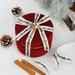 <span class=keywords><strong>Cinta</strong></span> de Algodón Mate de Lujo para Navidad y Cumpleaños, Lazo de Mariposa, Decoración para Regalos, Flores Hechas a Mano Coloridas, Embalaje para Pasteles - Product Image 4